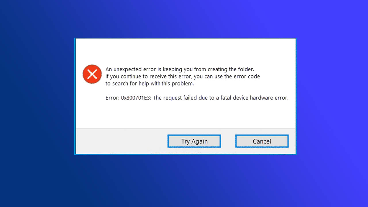 Mengatasi Error 0x800701E3: A Device Which Does Not Exist Was Specified pada Windows
